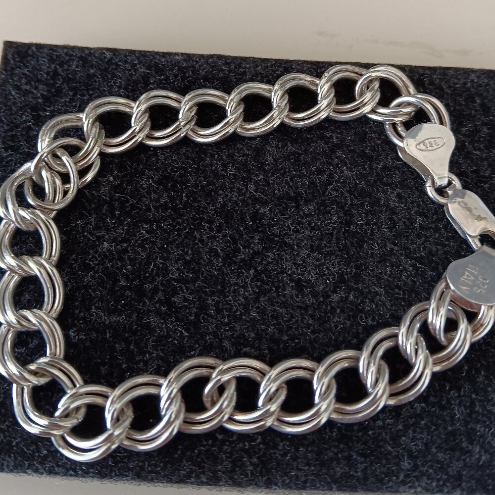 925 Solid Sterling Silver Charm Bracelet